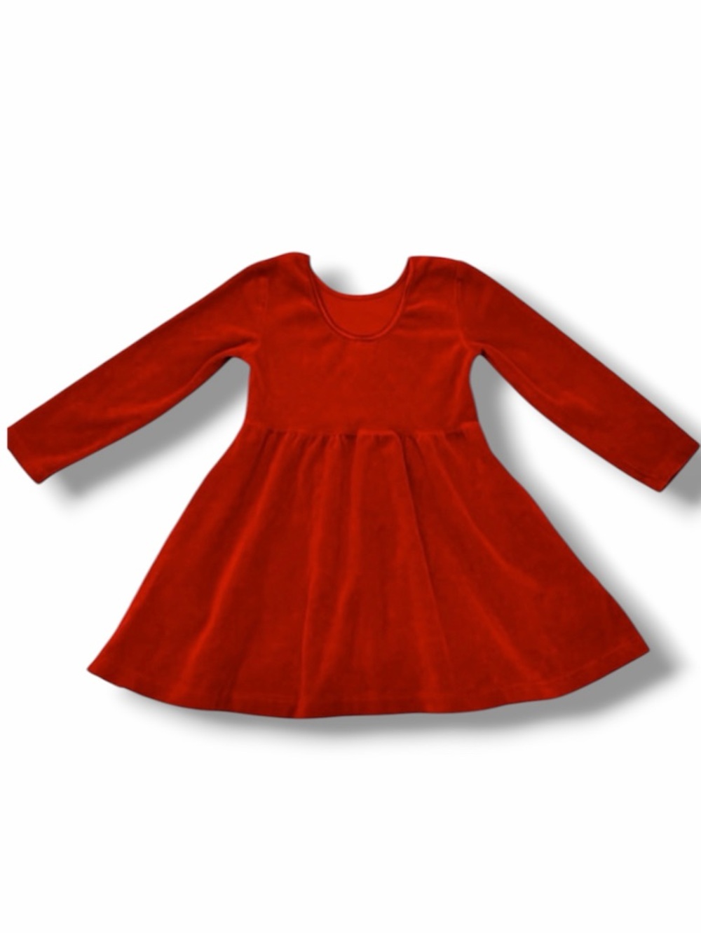 Hanna Andersson Red Velour Skater Dress Toddler Girls Size 3T 90cm Holiday Twirl